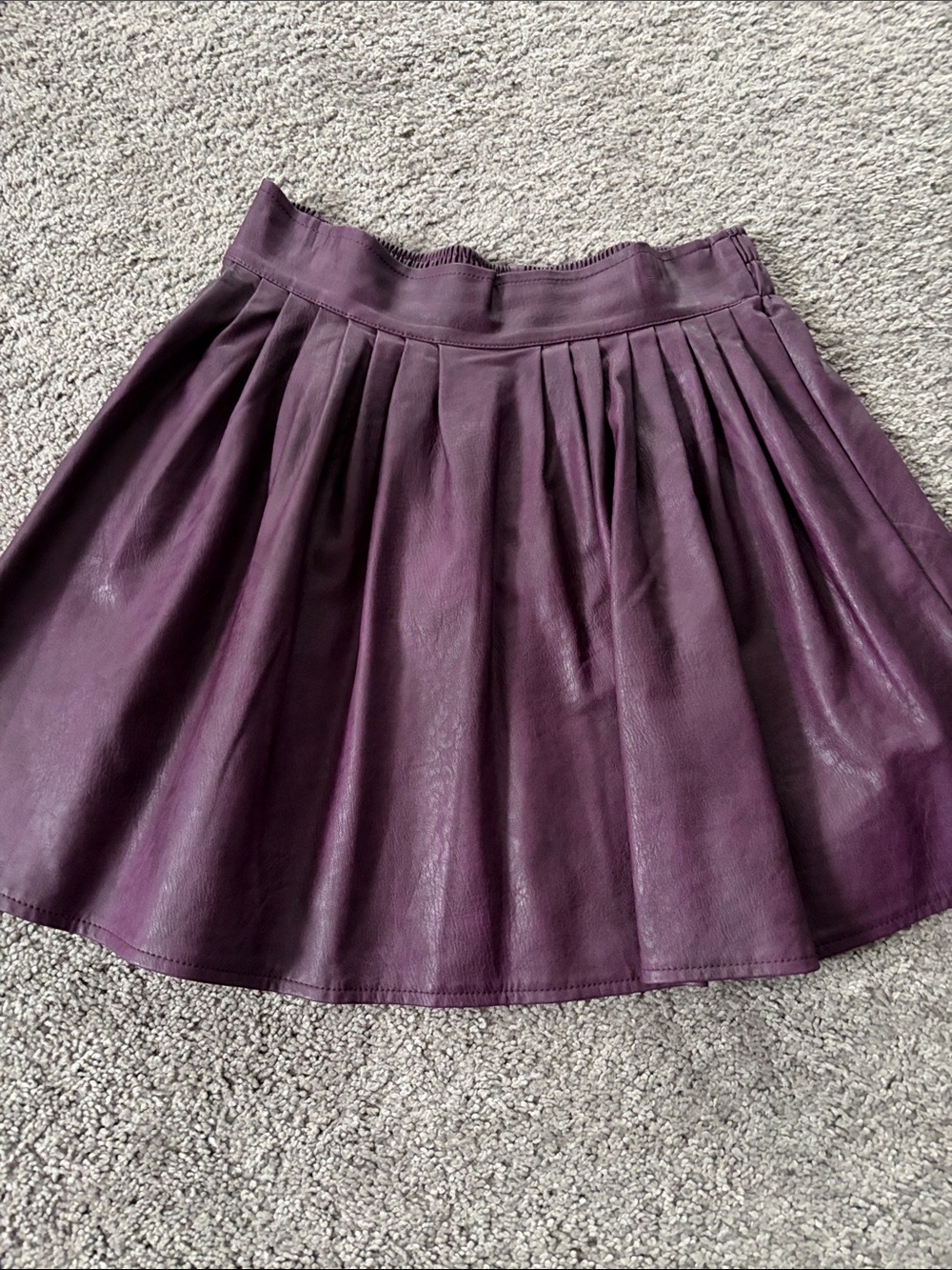 Shinestar Plum Pleated Skater Skirt